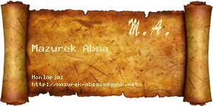 Mazurek Absa névjegykártya